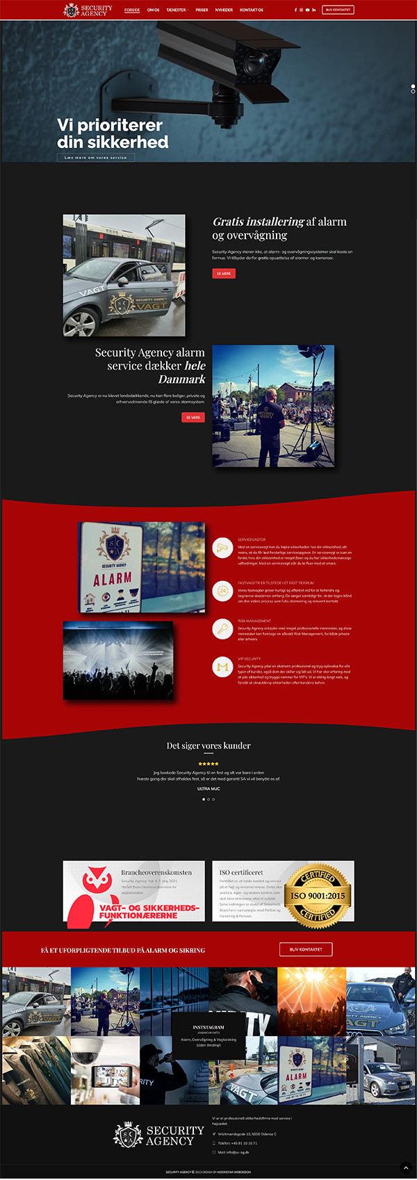 Forsiden fra en hjemmeside jeg har lavet i WordPress