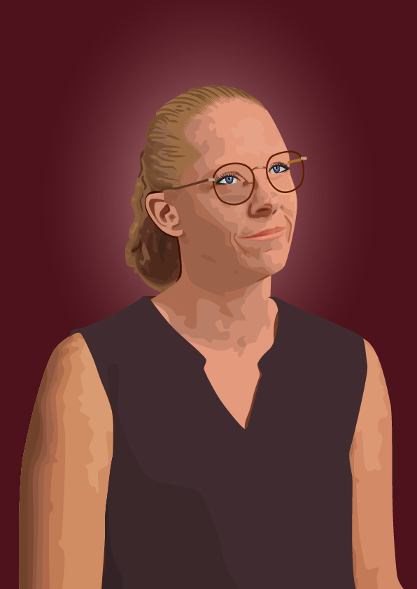 Selvportræt jeg har lavet i Illustrator efter et almindeligt billede